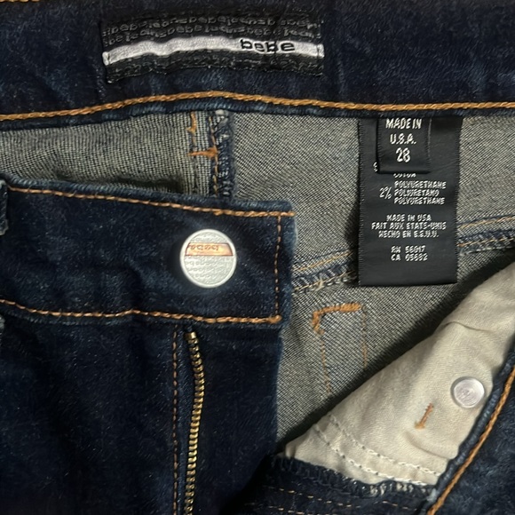 Bebe Y2K Boot Cut Low-Rise Jeans Size 28 Dark Wash Flare Casual Retro - Picture 3 of 13